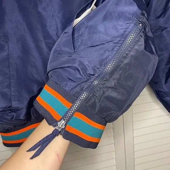 Rare Vintage Puma Miami Dolphins Navy Pullover Windbreaker - Picture 4 of 6